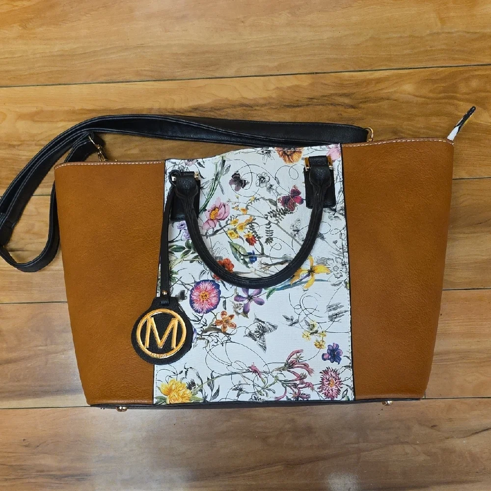Marco Floral Brown and Black Women's Tote Bag